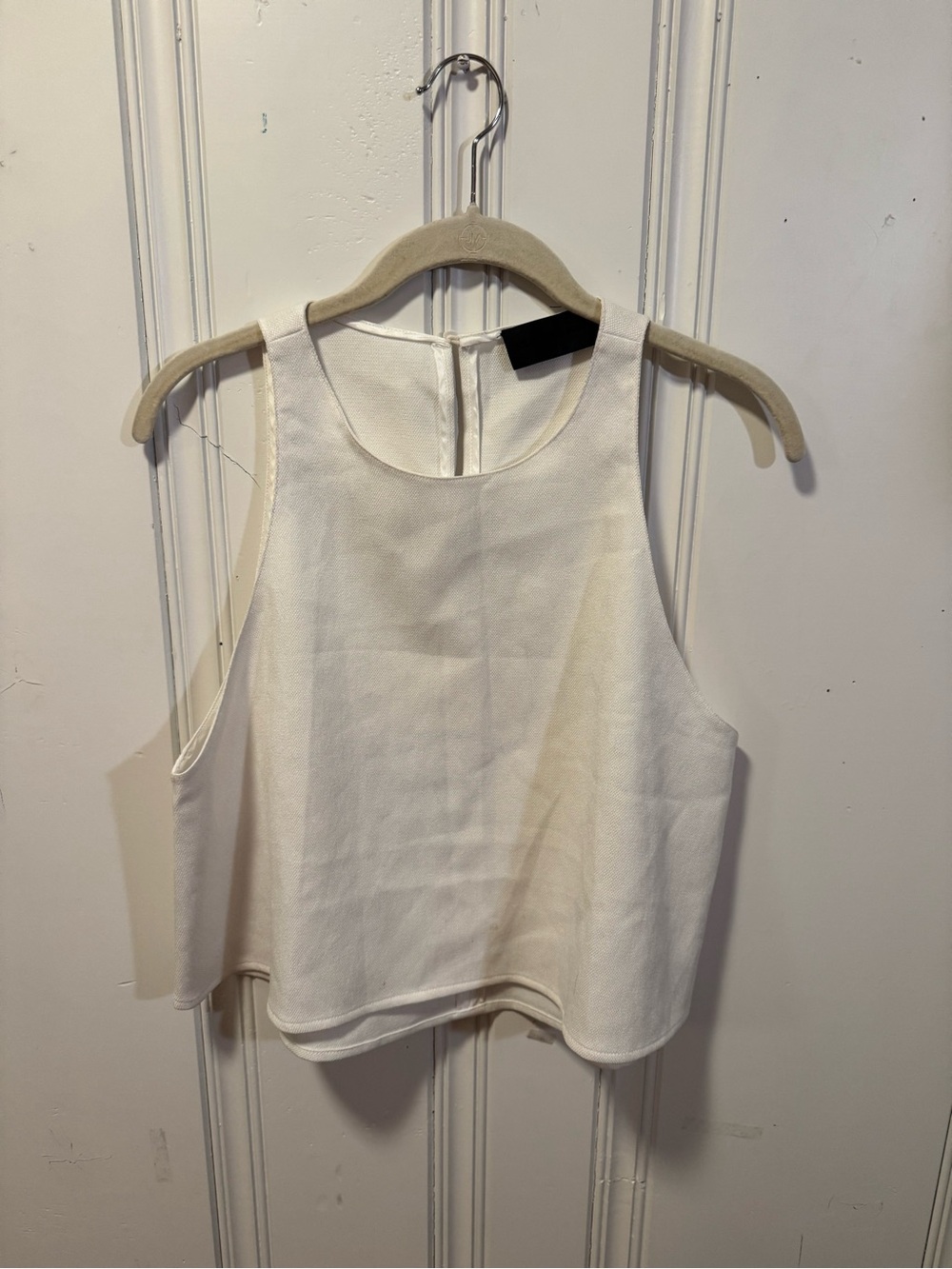 Blaque Label White Sleeveless Crop Tank